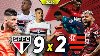 SÃO PAULO 9 x 2 FLAMENGO (Placar Agregado: Brasileirão + Copa do Brasil 2020) VEJA OS GOLS