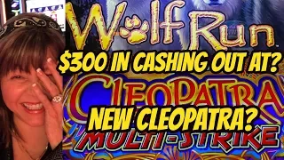 $300 IN ON WOLF RUN & CASHING OUT AT? NEW CLEOPATRA GAME!