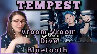 Reacting to TEMPEST (템페스트) - Vroom Vroom MV, DIVE, Bluetooth