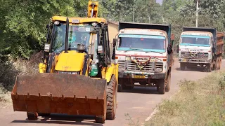 New JCB 3dx Backhoe Fully Loading Mud in Tata 2518 Ex Truck and Tata Tipper