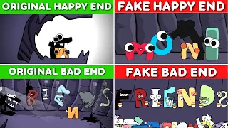 Alphabet Lore But ALL ORIGINAL vs ALL FAKE Happy Ends Comparison