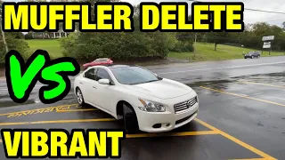 Nissan Maxima 3.5L V6: MUFFLER DELETE Vs VIBRANT BOTTLE RESONATOR!