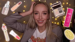 ASMR Makeup & Beauty Favorites! (whispers + soft speaking, tapping, scratching, lid sounds...)