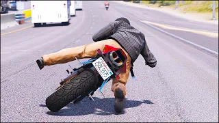 GTA 5 Crazy Motorcycle Crashes Episode 08 (Euphoria Physics Showcase)