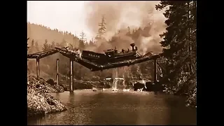 Most Expensive Silent Film Shot Ever: Train Wreck From "The General" (Buster Keaton, 1926)