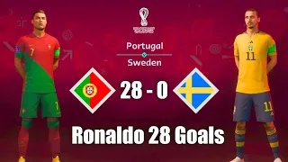 FIFA 23 - PORTUGAL 28 - 0 SWEDEN - Ronaldo 28 Goals - FIFA World Cup Final - Gameplay [4K]