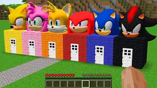 What INSIDE HOUSES SONIC! SUPER SONIC! SHADOW SONIC! KNUCKLES! AMY ROSE! TAILS! in Minecraft!