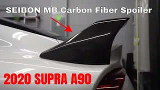Installing the Seibon MB Style spoiler on my a90 Supra | 4k