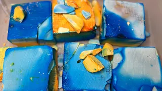 Blue and Yellow Dyed Gym Chalk | Oddly Satisfying | Chalk Crushing | Sleep Aid | ASMR