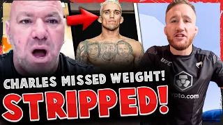BREAKING! Charles Oliveira MISSES WEIGHT + STRIPPED of BELT! MMA COMMUNITY REACTS! UFC 274