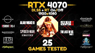 RTX 4070 in 25 Games at 1080P in 2024 - RT - DLSS 3 - On/Off