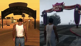 GTA V 2013 and San Andreas 1992 Los Santos Places Comparison