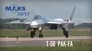 MAKS 2017 - Close encounter with T-50 and flight demo! - HD 50fps