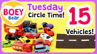 Circle Time Tuesday! (Toddler learning video cars, shapes, fruit + more!)