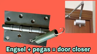 murah meriah membuat door closer dari engsel dan pegas per