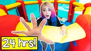 24 Hours In A Bounce House Challenge!