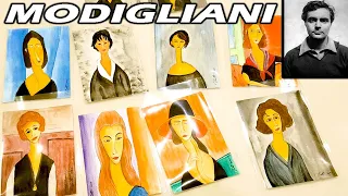 Showing my finished Modigliani paintings!