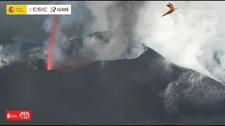 13/11/2021 Centros de emisión superiores en fase estromboliana. Erupción La Palma IGME