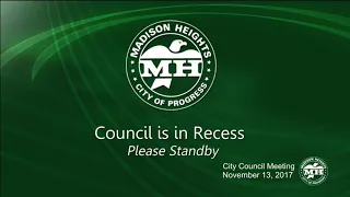 Madison Heights City Council Meeting - November 13, 2017