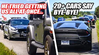 20+ SUPERCARS RUN FROM VIRGINIA STATE POLICE PULLOVER! There's Only 1 Cop...What Can He Do?