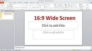 How To Set 16:9 Resolution In Powerpoint Presentation | Wide Screen