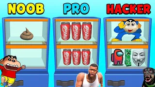 SHINCHAN NOOB VS PRO VS HACKER IN FILL THE FRIDGE WITH FRANKLIN AND CHOP | DREAM SQUAD