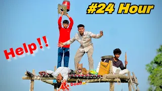 Living 24 Hour Challenge on Desi Rooftop in Jungle *Hard*