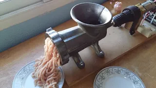 motorisation d'une hachoir à viande manuelle