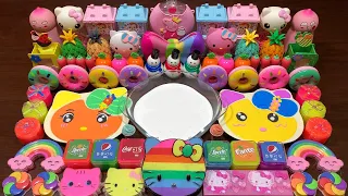 HELLO KITTY - Mixing RandomThings Into GLOSSY Slime ! Satisfying Slime Videos #1507