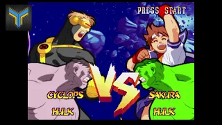 Hulk Vs Grey Hulk fight - Marvel superheroes Vs Street fighter