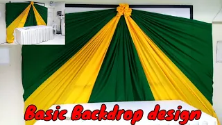 Backdrop design basic background for your occasions. Table skirting tutorial.