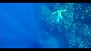 Freediving backside of molokini 300+ foot drop (RAW)