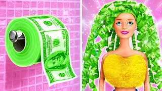 TRANSFORMAÇÃO DE BARBIE RICA E POBRE 😍 Truques de beleza que salvarão sua vida, por 123 GO! TRENDS