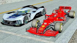 Ferrari F1 2021 vs Peugeot Hypercar 9X8 at Monza GP