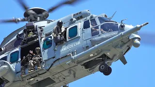 Airbus Helicopters H225M (EC725 Caracal) French Air Force & H225 DGA landing at Paris | huge dust 🌀