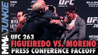 Deiveson Figueiredo shoves Brandon Moreno in faceoff | UFC 263 press conference