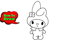 How To Draw My Melody Easy | My Melody Drawing Tutorial