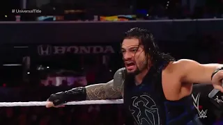 Roman Reigns Spear to Brock Lesnar