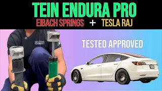 So good!!! Finally tested Tein EnduraPro shocks  on Tesla Raj's lowered Model 3 LR Rear Wheel Drive