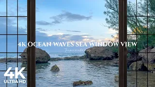 4K Ocean Waves Puerto Rico Sea window view - Relaxing, Calming, Ambience