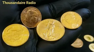 gold eagle/swiss gold 20 francs/ gold rooster/ gold maple leaf/ Is the Silver gold bull awake?