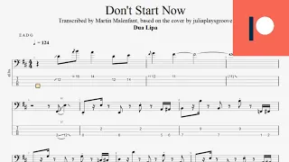 Dua Lipa - Don't Start Now (bass tab of the cover by juliaplaysgroove)