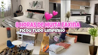 8 Horas de Muita FAXINA- Decorei meu Quarto - Casa Limpa e Organizada - Lavei a Casa toda - CANSEI🥵