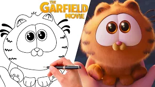 How To Draw BABY GARFIELD From The Garfield Movie | EASY DISNEY DRAWING