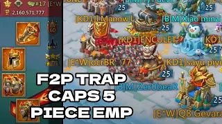 F2P Rally Trap Caps 5 Piece Emperor With No Front Reds? Is This The Most Op Comp In The Game?