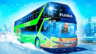 RUTA CON NIEVE Y FRÍO EXTREMO EN AUTOBÚS 🚌 | Fernbus Simulator