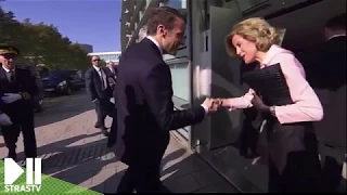 L'arrivée du président E.Macron au Parlement de Strasbourg