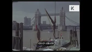 1970s London PO Hydrofoil  Departing For Belgium, Tower Bridge