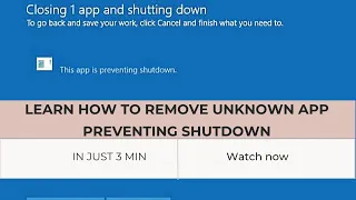 How To Disable This App is Preventing shutting down or Restart Screen 2022