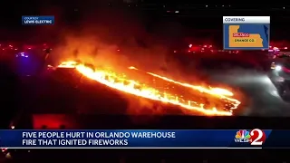 5 people hurt in Orlando warehouse fire that ignited fireworks, officials say